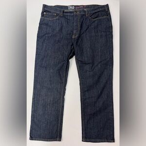 True Nation Athletic Fit Dark Wash Straight leg Denim Mens Blue Jeans 42x30